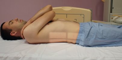 Incidence de profil en décubitus dorsal (traumatique)